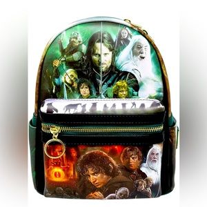 Loungefly Exclusive Lord of the Rings LOTR Movie Collage mini backpack